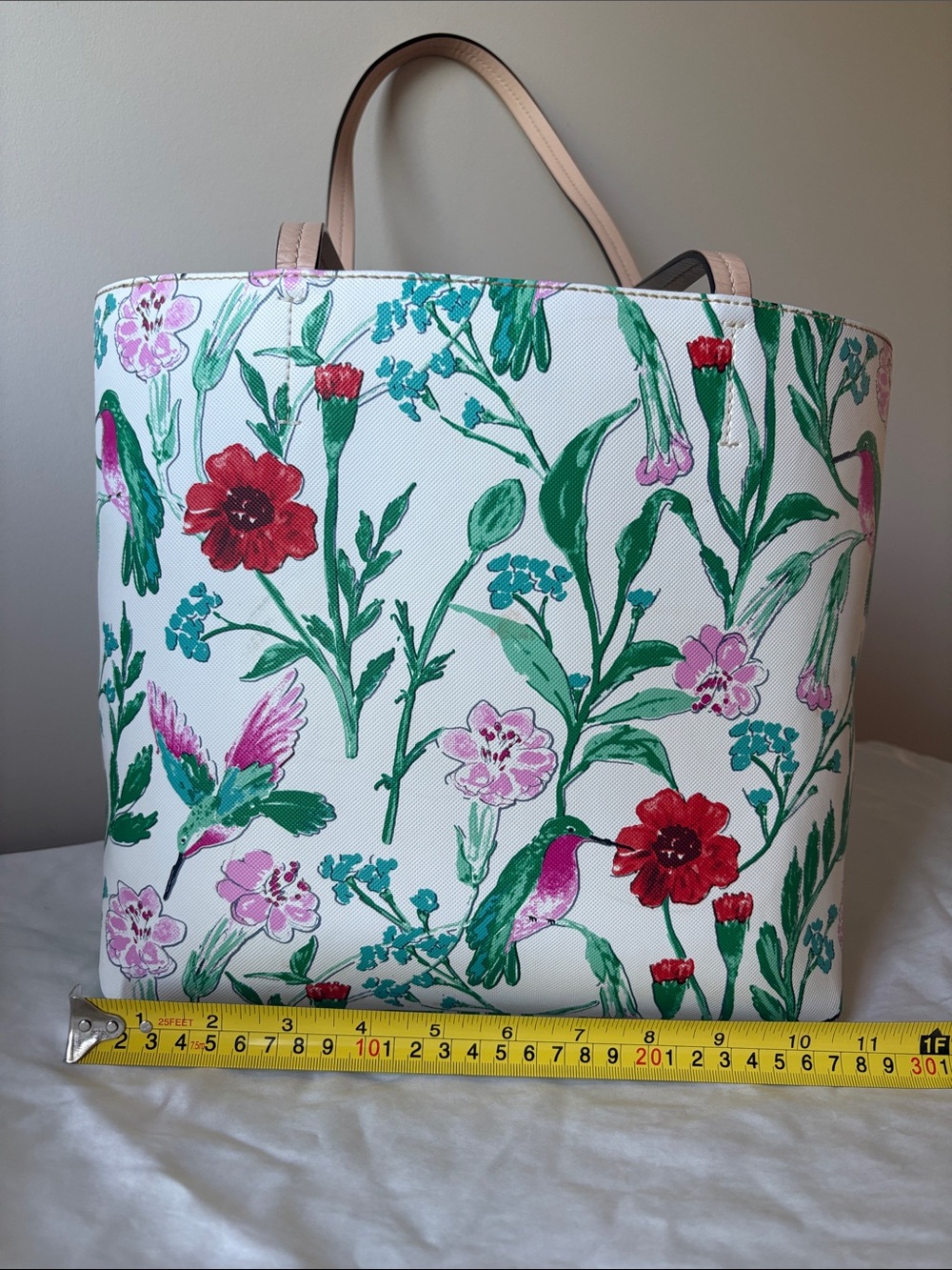 kate spade White Floral Canvas Tote - EUC - Picture 3 of 7